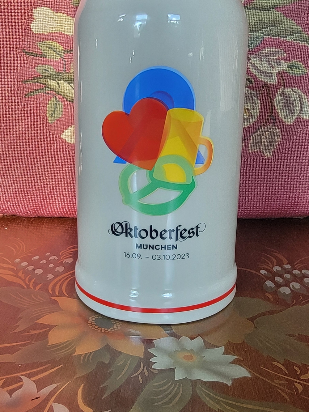 Oktoberfest München Ceramic Stein with Colorful Graphic